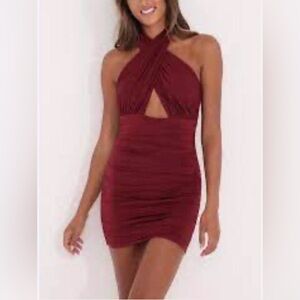 Lucy in the Sky Burgundy Mini Dress